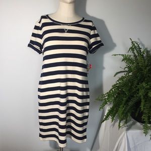 Style & Co. Blue & White Striped Dress NWT Sz S